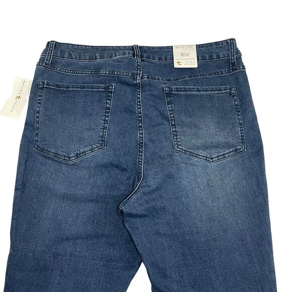 Womens True Craft High Rise Skinny Jeans NWT Plus Sz 18W Dark Wash - Picture 3 of 9